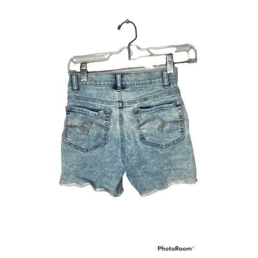 Justice Button Fly Light Wash Jean Shorts. Size 14.